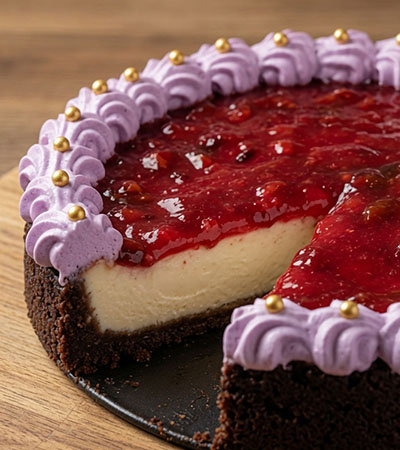 Opal Victoria CheeseCake. Ontdek de exclusieve Opal Victoria Cheesecake – een romige, verfijnde cheesecake met de unieke zoet-frisse smaak van Opal Victoria pruimen. Perfect in balans, fluweelzacht van structuur en afgewerkt met een luxe fruitige topping die elke hap bijzonder maakt.