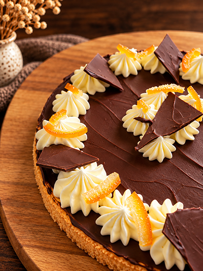 Sinaasappel pure chocolade cheesecake van Dilly Delight.